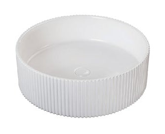 Fluted Countertop Basin; {'Size': '400 mm diameter'}; supplier brochure photograph