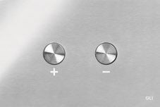 OLI Blink Pneumatic Flush Plate; {'Finish': 'Polished Chrome'}; supplier brochure photograph