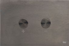 OLI Blink Pneumatic Flush Plate; {'Finish': 'Gunmetal'}; supplier brochure photograph