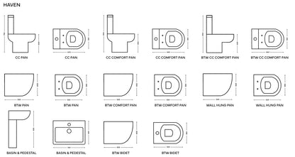 Haven supplier technical drawings; select the diagram for the relevant configuration