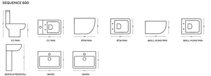 Sequence 600 supplier technical drawings; select the diagram for the relevant configuration