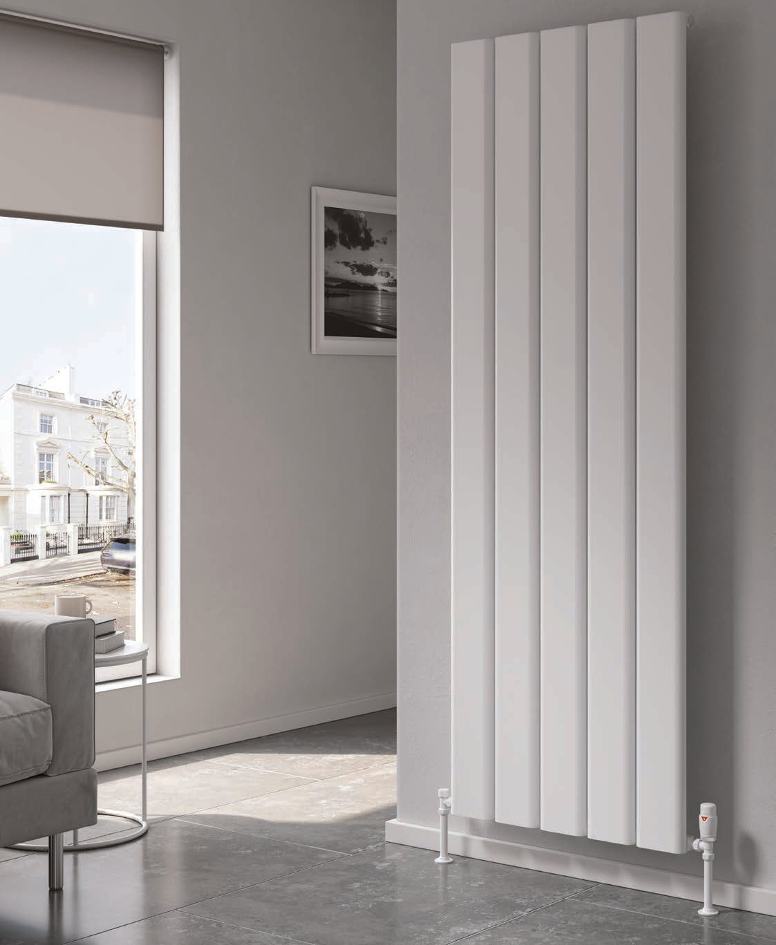 Reina Caldaro Vertical — Reina brochure page 103; White; pictured size 1800 x 620 mm