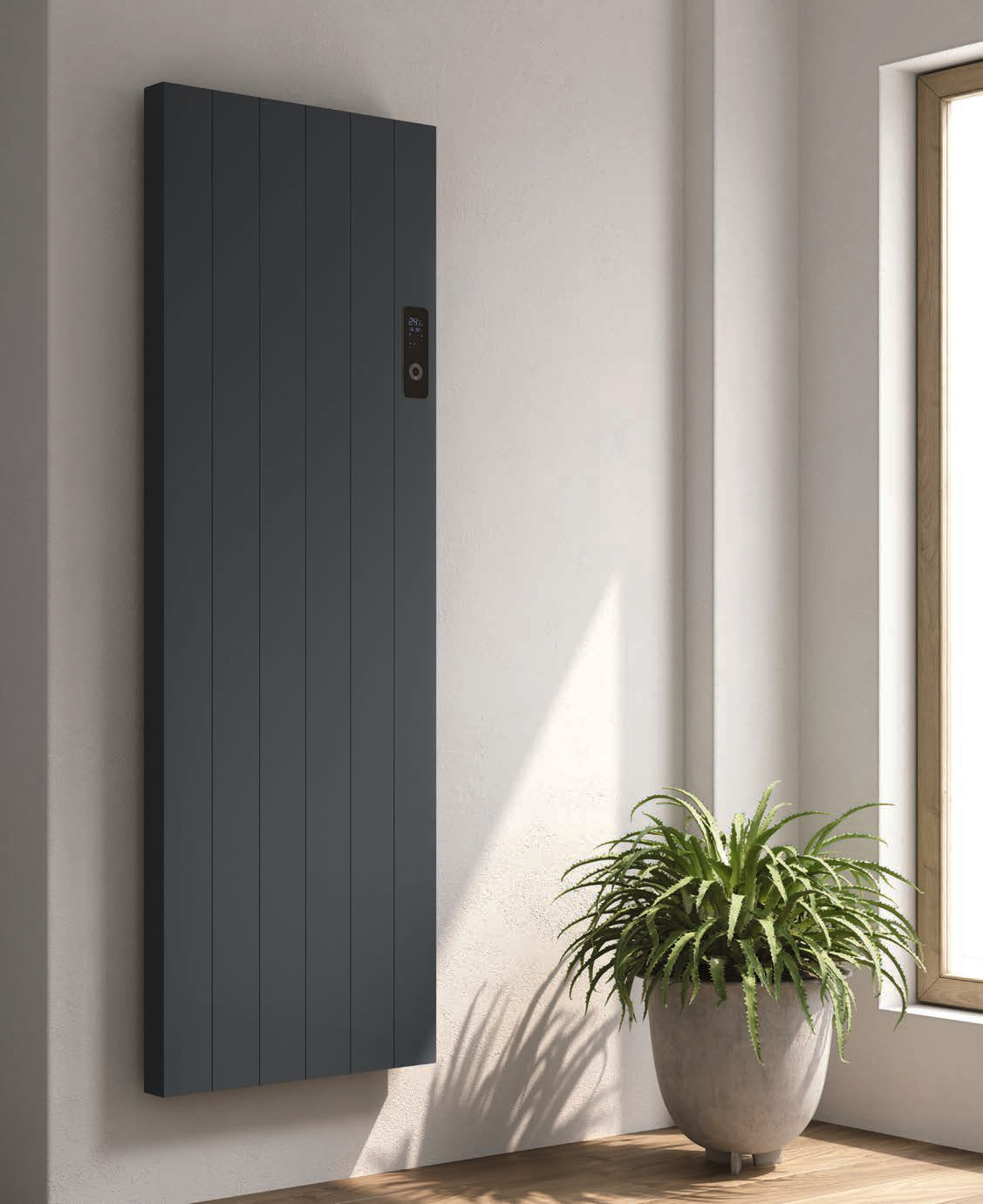 Reina Nika Vertical — Reina brochure page 158; Anthracite; pictured size 1600 x 544 mm