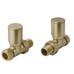 Reina Portland Straight Valves — Reina brochure page 174; Brushed Brass