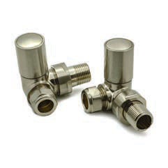 Reina Crova Corner Valves — Reina brochure page 175; Brushed