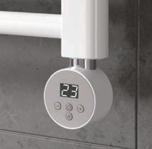 Reina Mini Round Thermostatic Control Unit — Reina brochure page 180; White