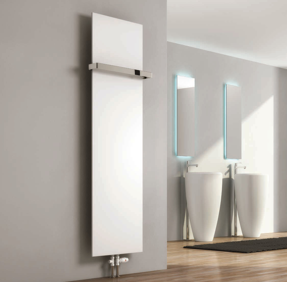 Reina Slimline Vertical — Reina brochure page 32; White; pictured size 1770 x 500 mm