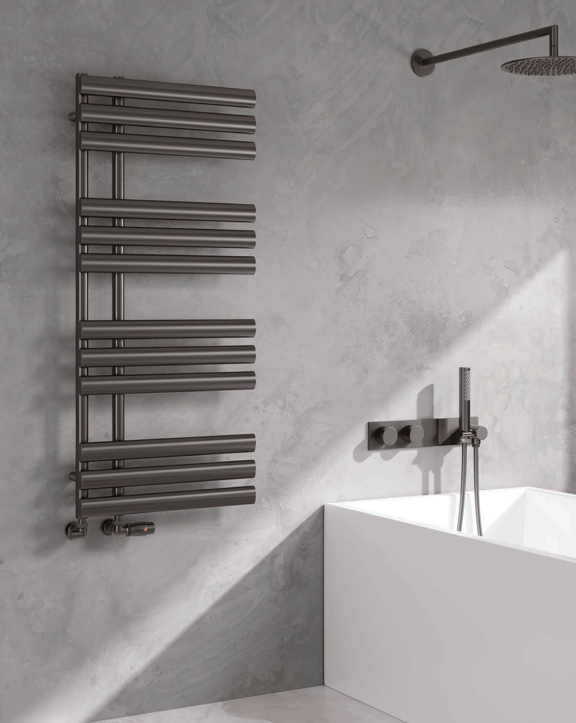 Reina Chisa — Reina brochure page 46; Brushed Gun Metal; pictured size 1130 x 500 mm