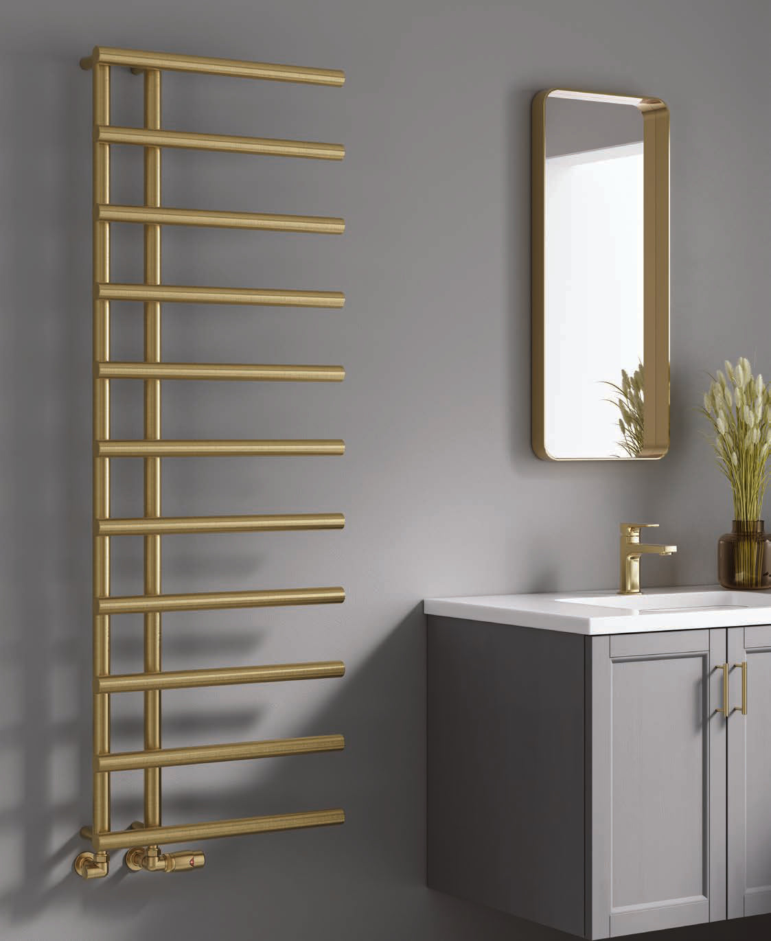 Reina Panaro — Reina brochure page 48; Brushed Gun Metal; pictured size 1412 x 500 mm