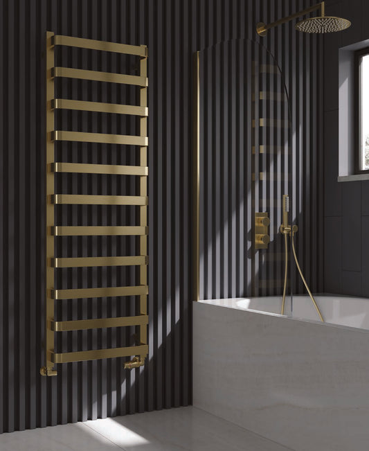 Reina Flora — Reina brochure page 54; Brushed Brass; pictured size 1500 x 500 mm