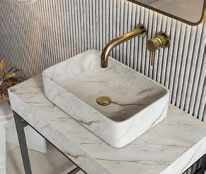 Sanctuary Rectangle Marble Basin — Arabescato model photograph