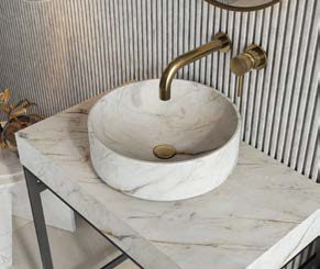 Sanctuary Round Marble Basin — Arabescato model photograph