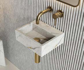 Sanctuary Wall Hung Marble Basin — Arabescato model photograph