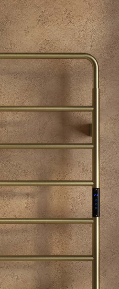 Aura Vertical Electric Towel Rail — genuine brochure model/range photograph