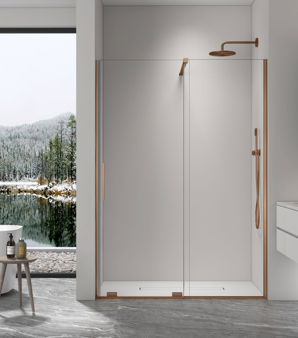 8+ Serene brushed bronze shower enclosure installation; door and side panel sold separately
