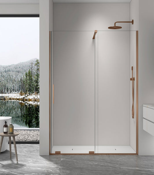 8+ Serene brushed bronze shower enclosure installation; door and side panel sold separately