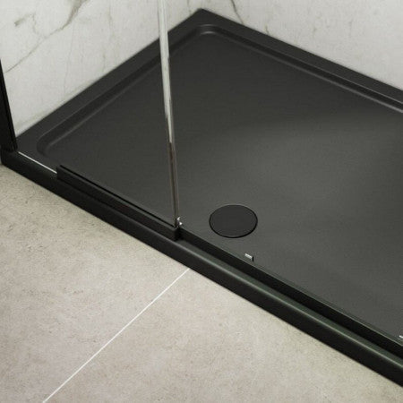 Slip-Resistant Stone Resin Shower Tray with 90mm Fastflow Waste.